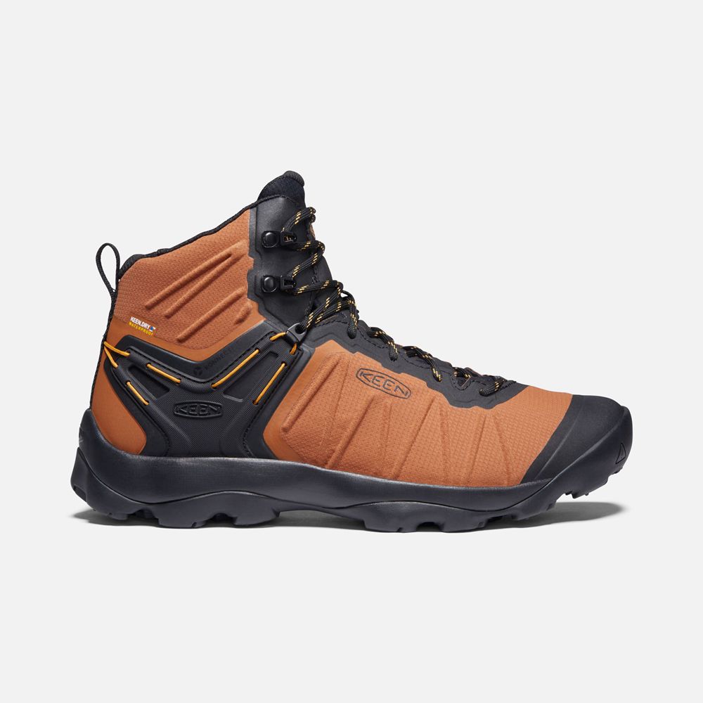 Keen Outdoor Bot Erkek Turuncu/Siyah - Venture Mid Waterproof - Türkiye PQZY13507